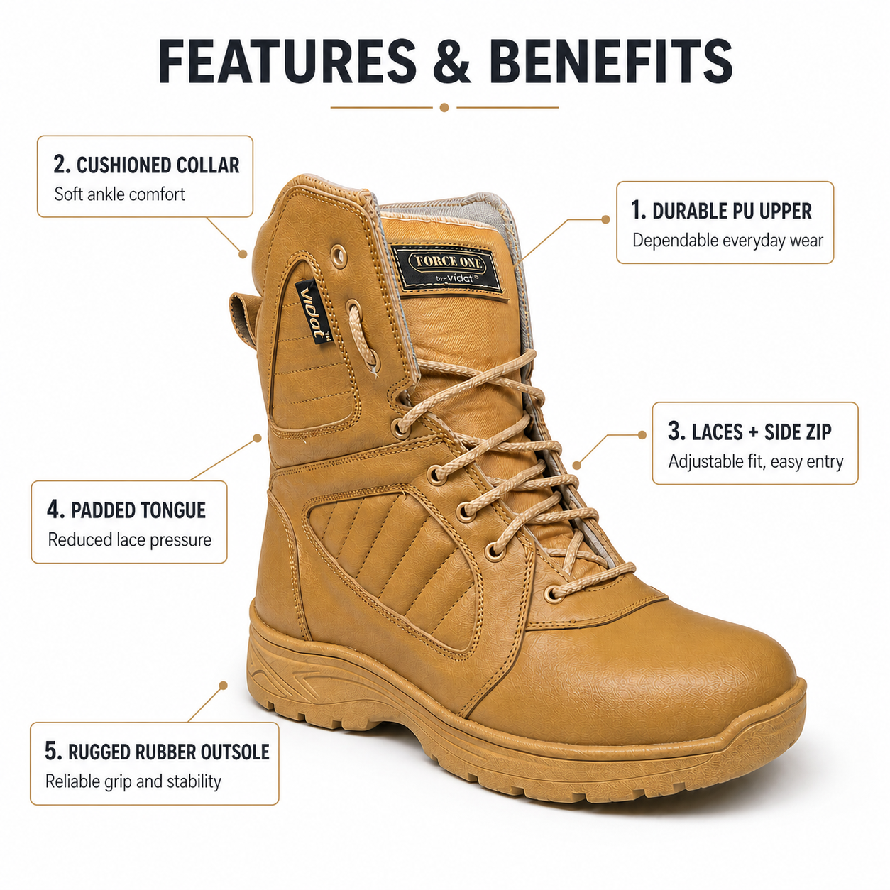 Vidat Leather Pro Series Full Genuine Leather Boots - Image 6