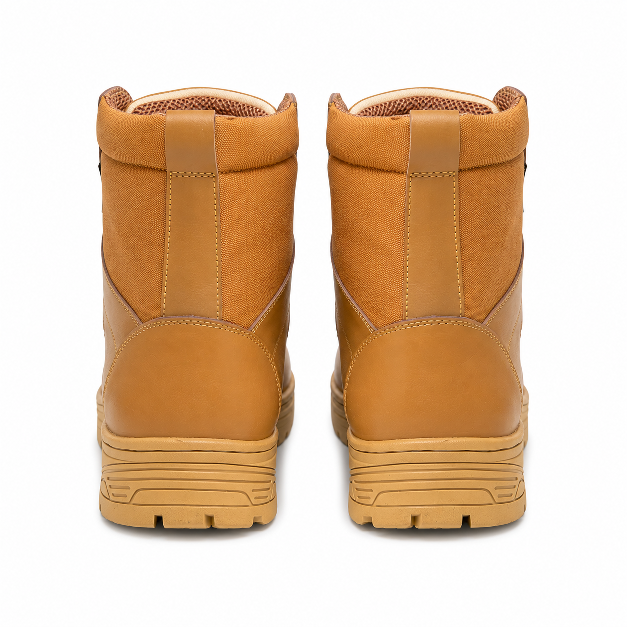 Vidat men's tan high-ankle outdoor durable boots with lace-up front and rugged sole